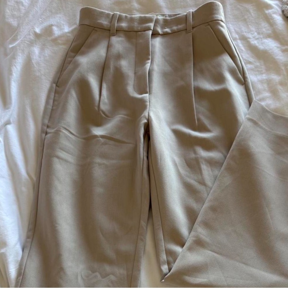 Abercrombie & Fitch Beige Wide Leg Pants